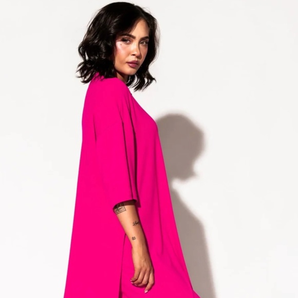 Dressed in Lala Lex Ribbed Playsuit in Hot Pink - Picture 2 of 11